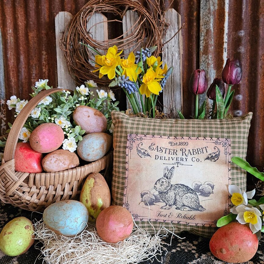 Easter Rabbit Delivery Co. Bowl Filler Pillow - 9" x 8"