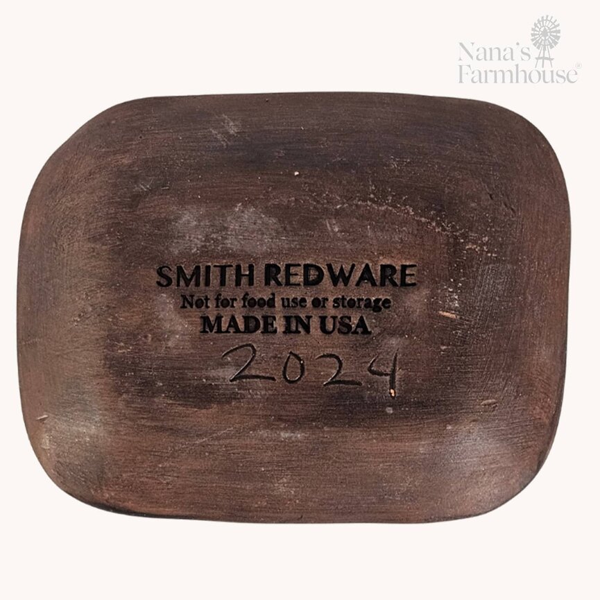 Smith Redware Spring Thyme with Black Rabbit Tray - 3" x 5"