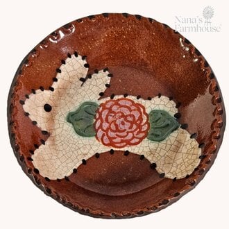 Bunny with Rose Round Plate - 5"