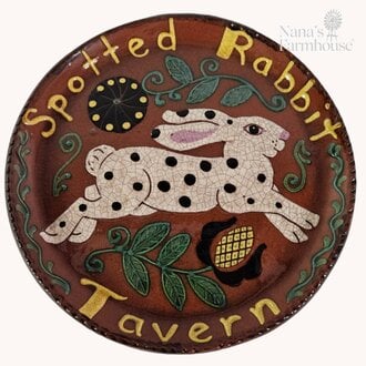 Smith Redware - Spotted Rabbit Tavern Plate 10.5