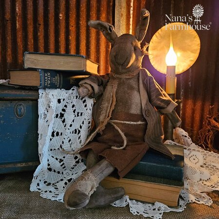 Shelf Sitter Boy Rabbit Doll in Striped Jacket - 19"