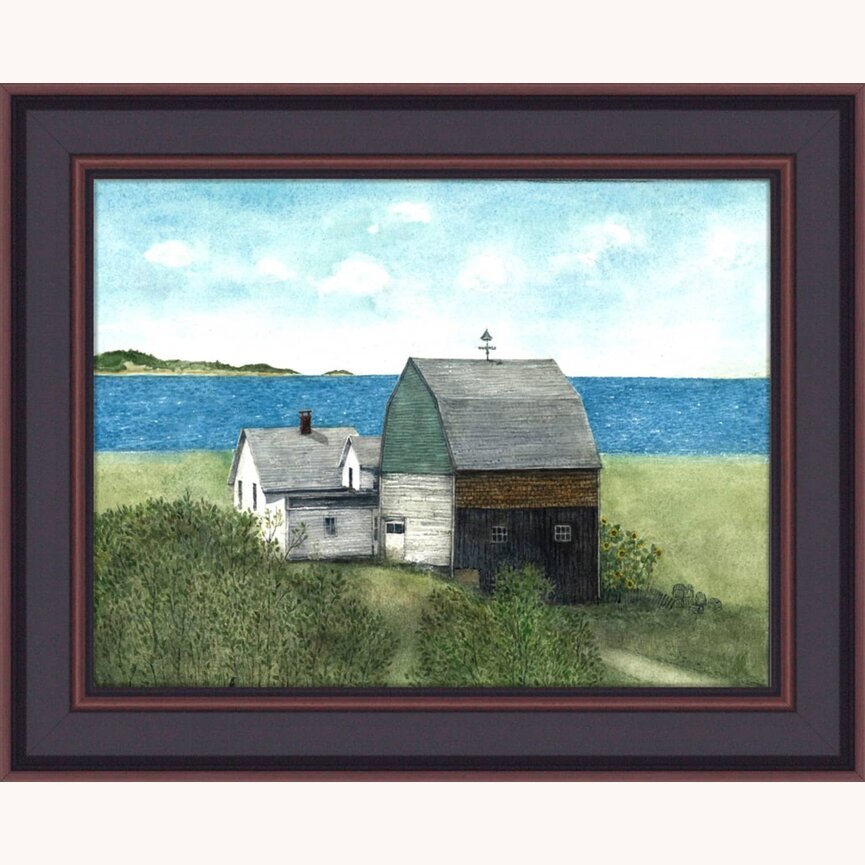 Sail Boat Barn By Bonnie Fisher - 16" x 12"