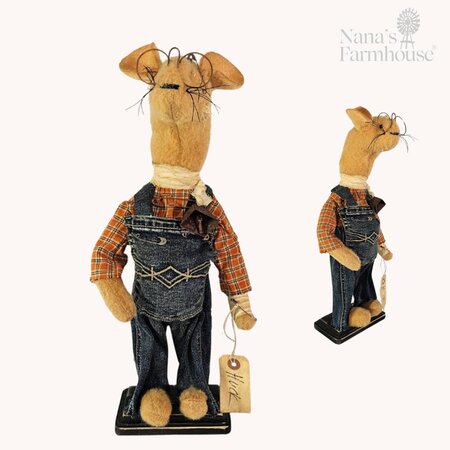 Huck Boy Mouse in Wrangler Denim Overalls - 16"