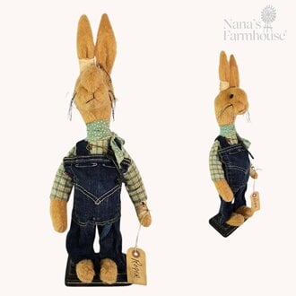 Roger Boy Rabbit Doll in Overalls - 19"