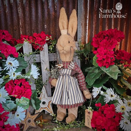 Edith Girl Rabbit with Flowers - 19"