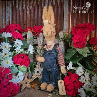 Albert Boy Rabbit with Flowers - 19"