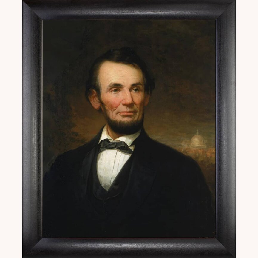 Abraham Lincoln George Henry Story Framed Print Simple Black 16  x 20