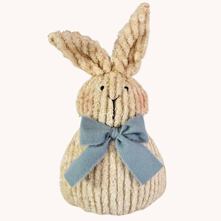 Chenille Basket Bunny Doll Small Blue Scarf - 12"