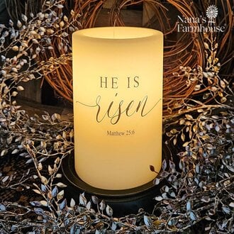 He is Risen Candle Sleeve - Vanilla