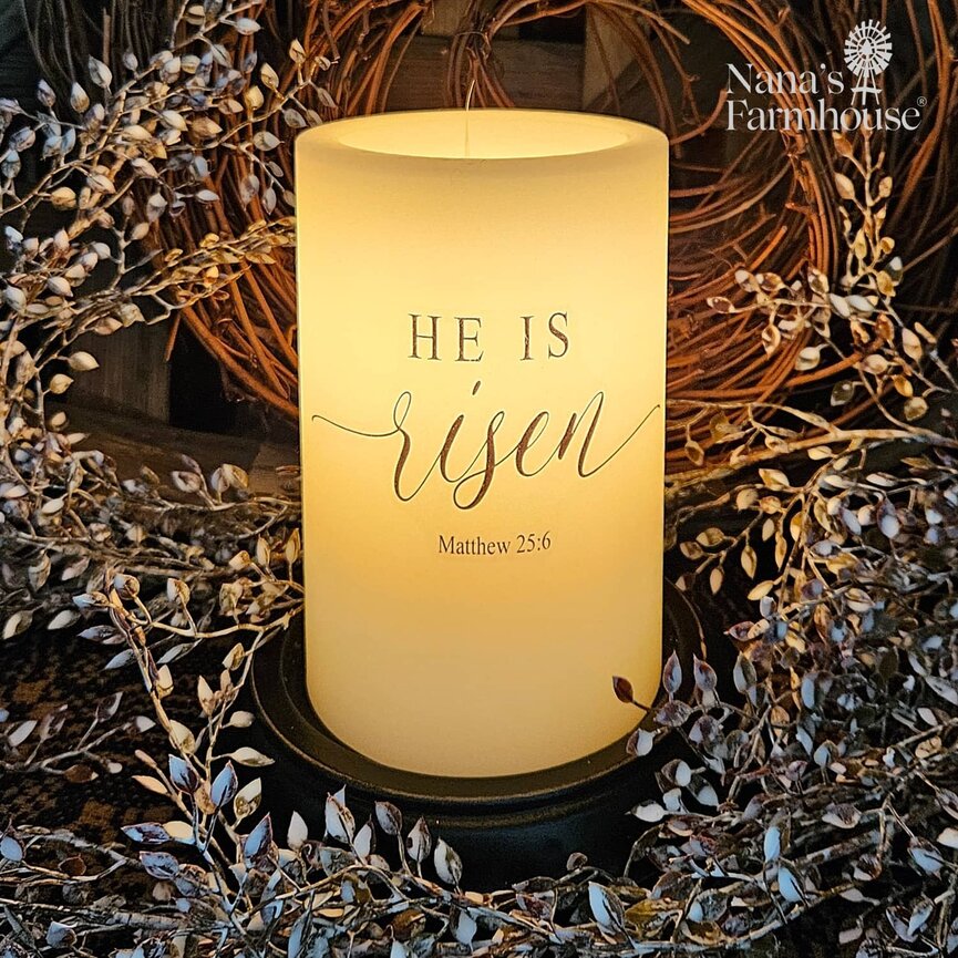 He is Risen Candle Sleeve - Vanilla