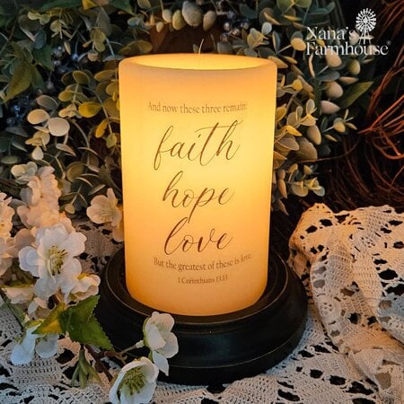 Faith, Hope, Love Candle Sleeve - Antique Vanilla