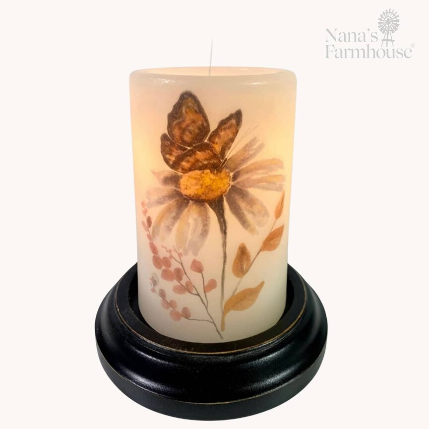 Cottage Butterfly Garden Candle Sleeve - Vanilla