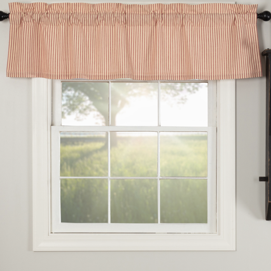 Sawyer Mill Red Ticking Stripe Valance