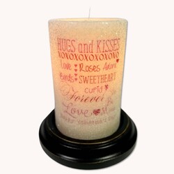 Valentine Print Multi Phrase Candle Sleeve Gum Drop