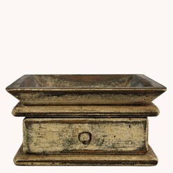 Square Wooden Distressed Candle Tray