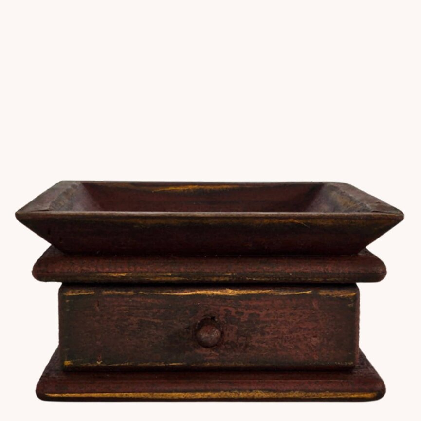 Square Wooden Distressed Candle Tray