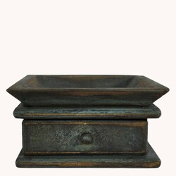 Square Wooden Distressed Candle Tray
