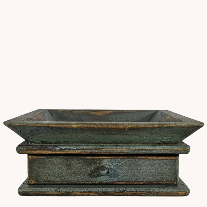 Square Wooden Candle Tray with Drawer