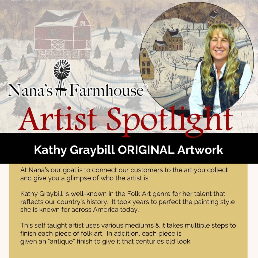 Kathy Graybill Black Cat Over Pumpkin Original Art Work Black Frame - 21" x 27"