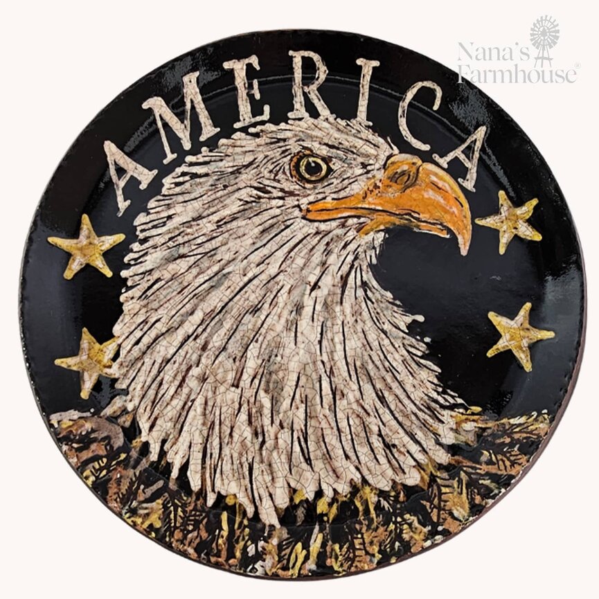 Smith Redware America Eagle Head Plate - 10"