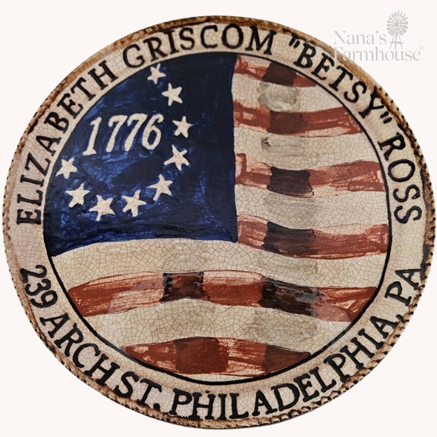 Smith Redware Elizabeth Griscom "Betsy" Ross 1776 Plate - 13"