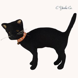 Black Cat with Arched Back Figurine - 5"