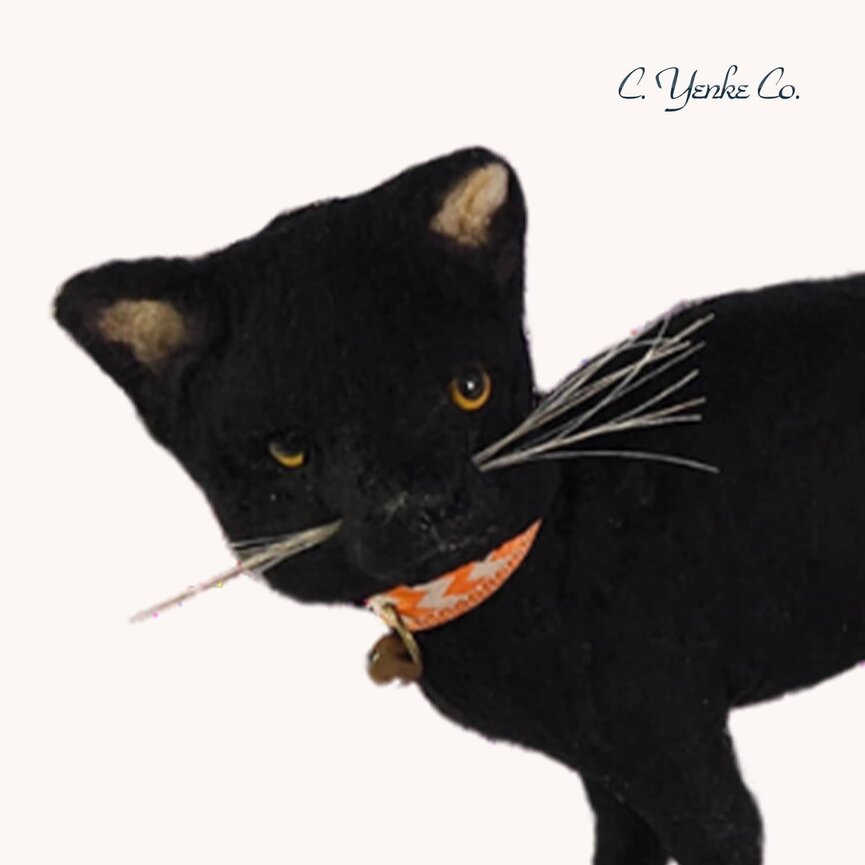 Black Cat with Arched Back Figurine - 5"