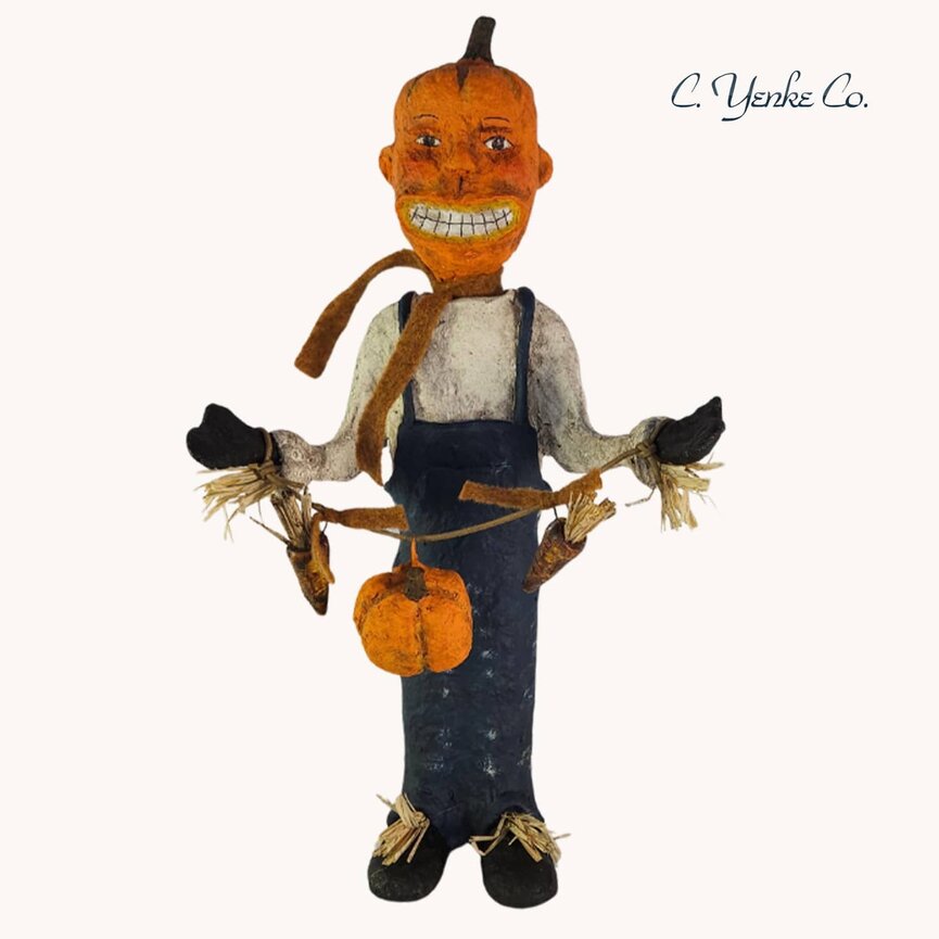 Smiling Pumpkin Head Jester - 13"