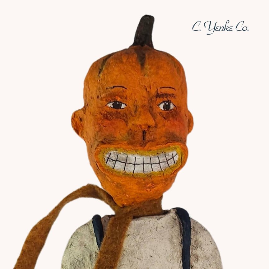 Smiling Pumpkin Head Jester - 13"