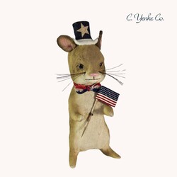 Americana Mouse with Top Hat and Flag - 6"