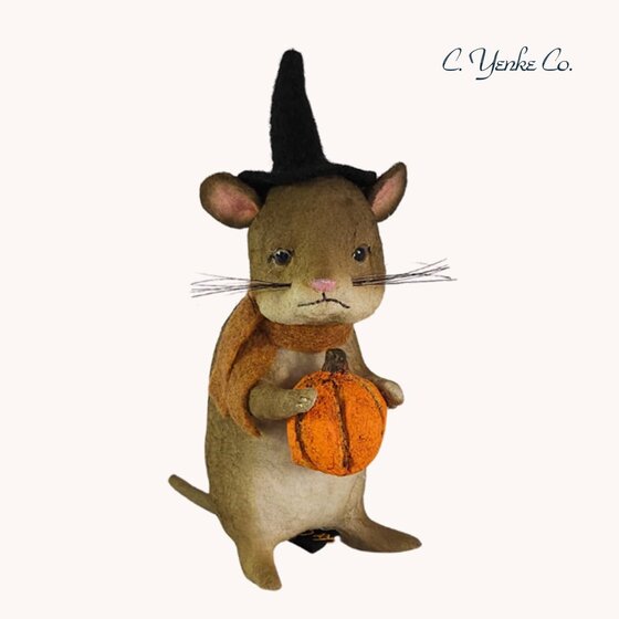 Witch Mouse with Pumpkin