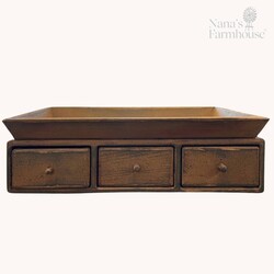 Three Drawer Distressed Pass Through Cabinet - 23" x 6.5" x 11.5"