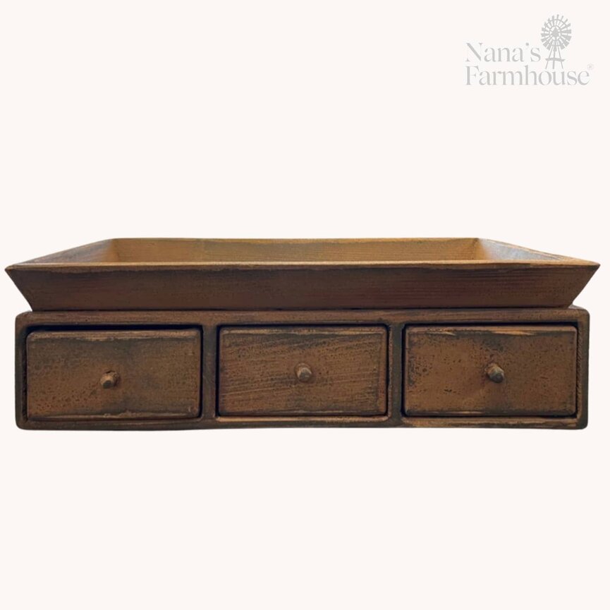 Three Drawer Distressed Pass Through Cabinet - 23" x 6.5" x 11.5"