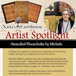 May House Fancy Border Black Stripe Floor Cloth - 2'8" x 4'4"