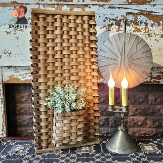 Slab Porch Basket with Pocket - Linen White