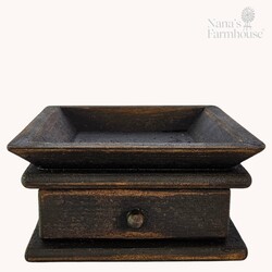 Square Wooden Distressed Candle Tray