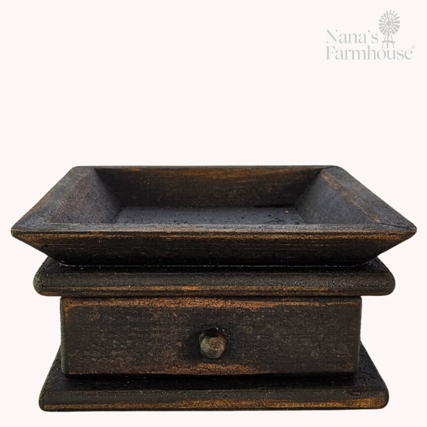 Square Wooden Distressed Candle Tray