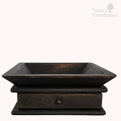 Square Wooden Candle Tray with Drawer
