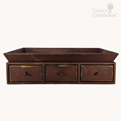 Three Drawer Distressed Pass Through Cabinet - 23" x 6.5" x 11.5"