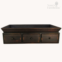 Three Drawer Distressed Pass Through Cabinet - 23" x 6.5" x 11.5"