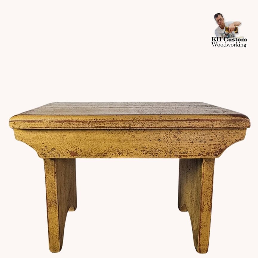 Small Stool Mustard over Red - 14"