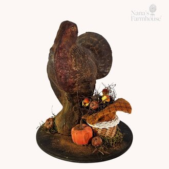 Krisnick Turkey with Basket Of Pumpkins