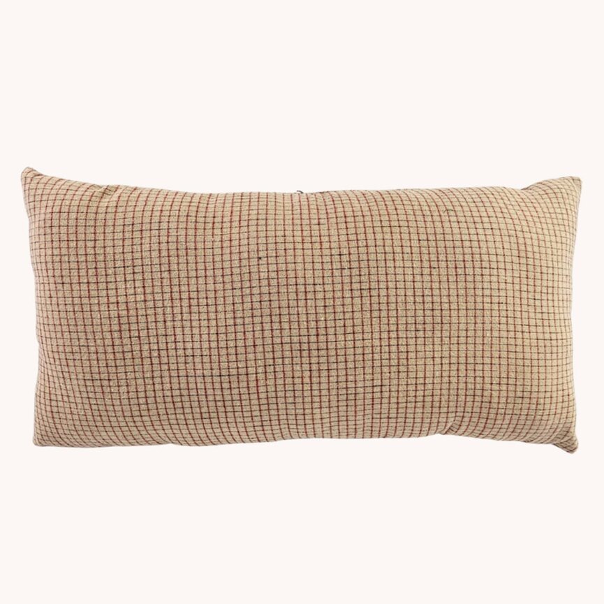 Posies & Bee Wool Applique Front Pillow - 17" X 7"
