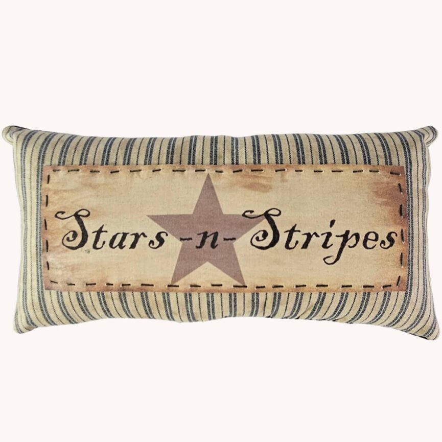 Stars N Stripes Bowl Filler Pillow Homespun Fabric - 4.5" T x 8.5"