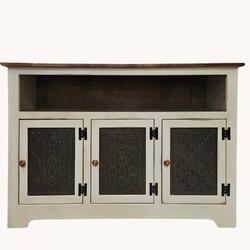 Old Mill Punched Tin White Buffet