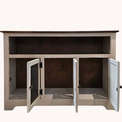 Old Mill Punched Tin White Buffet