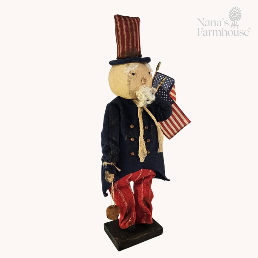 Uncle Sam in Blue Coat Red Pants with Flags - 25"