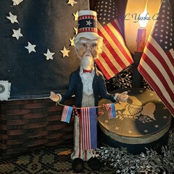 Primitive Handmade Uncle Sam - 14"