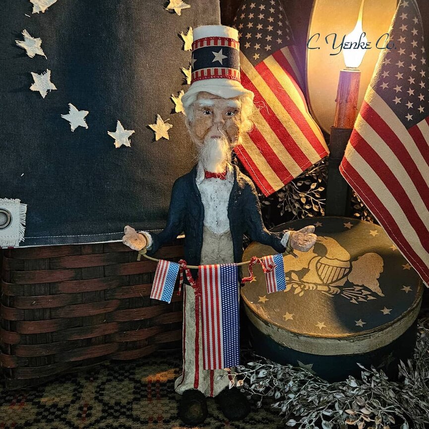 Primitive Handmade Uncle Sam - 14"