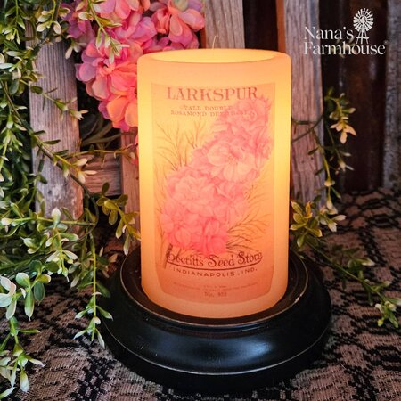 Seed Packet Larkspur LL Candle Sleeve